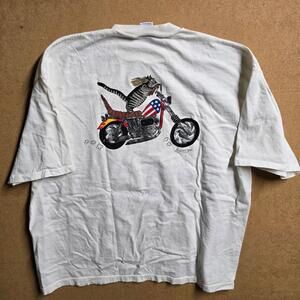 vtg 90s B KLIBAN FAT CAT Easy Rider Motorcycle CRAZY SHIRTS HAWAII Sz XXL